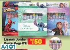 LİSANSLI JUMBO PASTEL BOYA 8'Lİ
